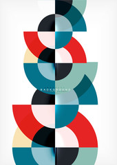 Obraz premium Minimal circle abstract background design, multicolored template for business or technology presentation or web brochure cover layout, wallpaper