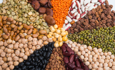 set of beans close-up