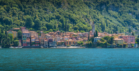 Fototapeta na wymiar The beautiful Varenna in a sunny day, Lake Como, Lombardy, Italy.