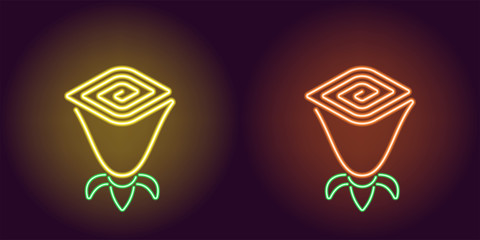Neon Rose flower in yellow and orange color