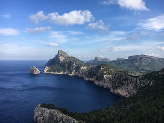 Fototapeta na wymiar Landscape of the mediterranean sea and mountains on the Mallorca island, Spain. Mountains and mediterranean sea shore