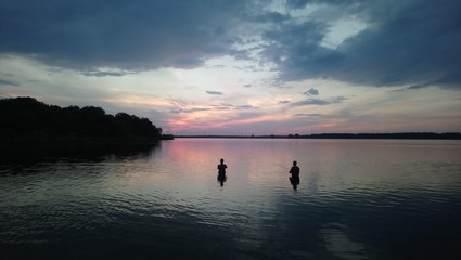 sunset on the lake