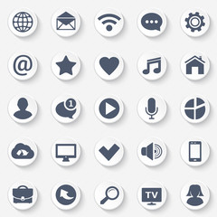 Universal web icons set. Contact and communication.
