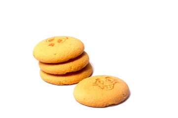 Cookie biscuit isolated on white background