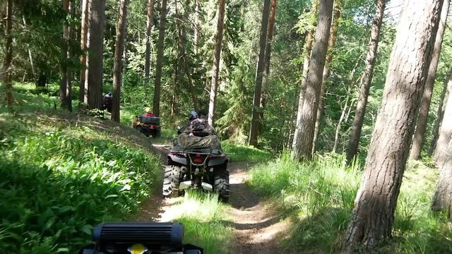 Group on Quad bikes