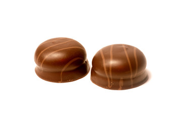 chocolate candy isolated on white background. delicious truffle. Delicious chocolate pralines isolated