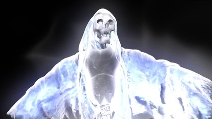 Spectral Phantom Halloween Horror Alpha Matte Close 3D Rendering Animation