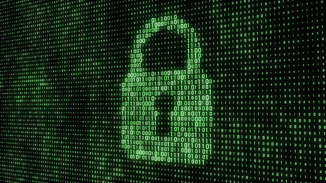 Cyber security concept. Abstract digital background. Binary code. Green color. 3D rendering.