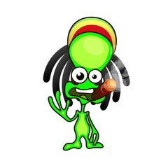 Green alien face emoji.