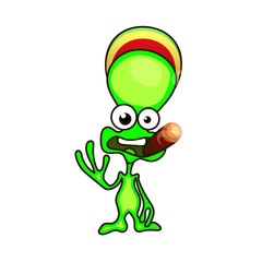 Green alien face emoji.