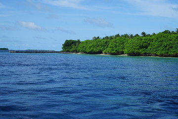 Fototapeta na wymiar View of a coastline in The Maldives