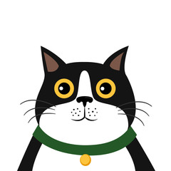 Cute cartoon cat icon.Isolated vector illustration on white background