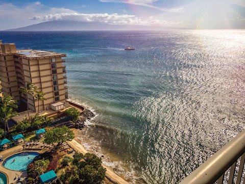 Maui Ocean View from Balcony Overlooking Island of Lanai 