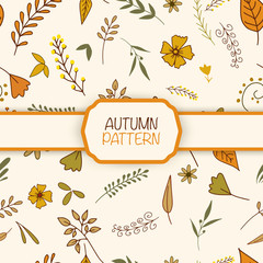 Autumn seamless pattern background.