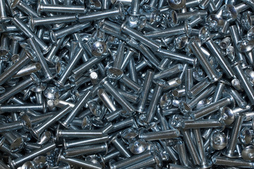 Pile of galvanized metal steel allen head screws