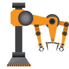 Isolated industrial robot arm icon