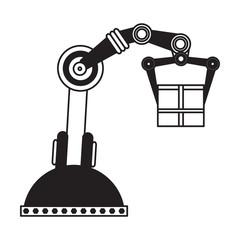 Isolated industrial robot arm icon
