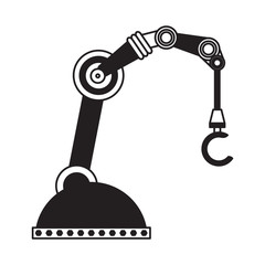 Isolated industrial robot arm icon