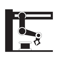 Isolated industrial robot arm icon