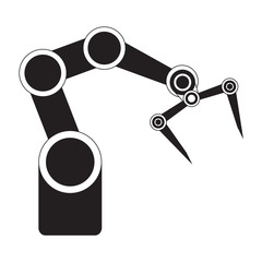 Isolated industrial robot arm icon