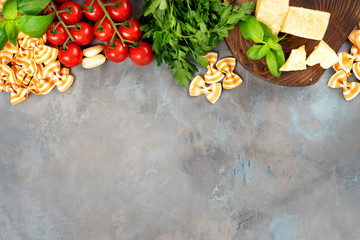 One pot pasta seeing from above