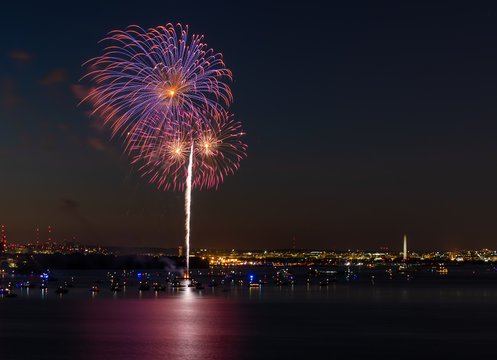 Fireworks over Washington DC and Potomac River