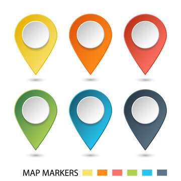 Set of map pointers. vector gradient markers, EPS10