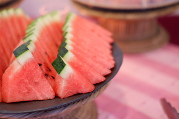 fresh watermelon slices