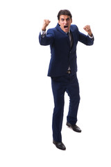 Young businessman isolated on white background 