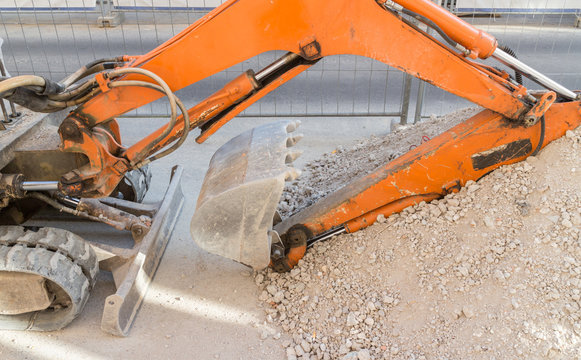 orange excavator