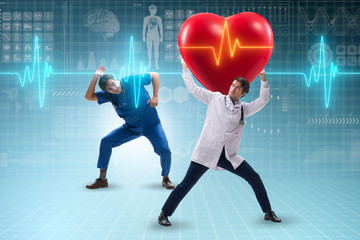 Man doctor in cardiology telemedicine concept