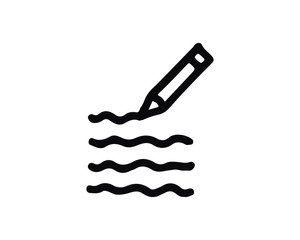 write hand drawn icon , designed for web and app