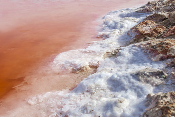 Magnesium bathing pool. Shore detail