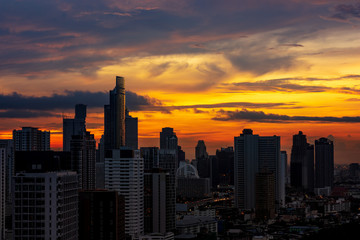 wonderful sunrise skyline with urban cityscape building