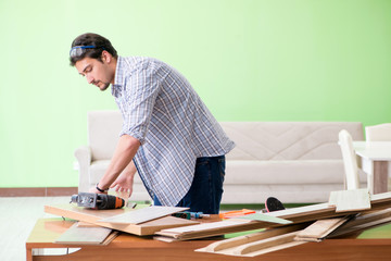 Woodworker working in his workshop