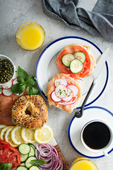 Bagels and lox platter