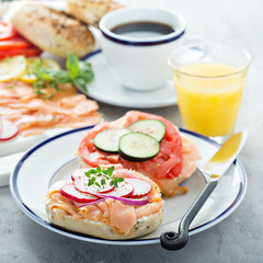 Bagels and lox platter