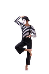 Obraz na płótnie Canvas Young mime isolated on white background
