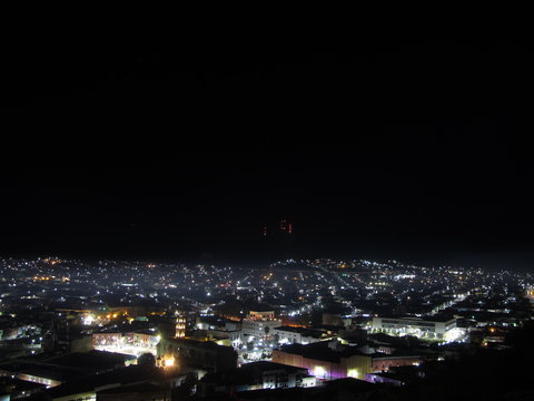 Mexican city at night