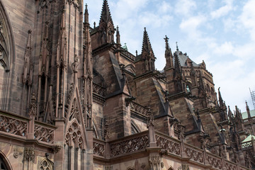 Fototapeta premium gothic cathedral exterior partial view