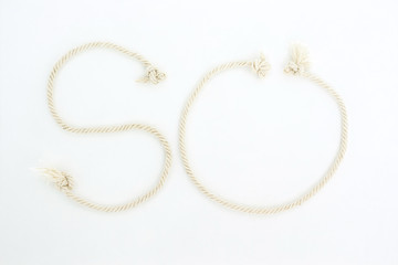 rope on white background.