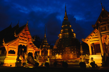 Fototapeta premium Pagoda golden at wat pra sing,Chiangmai thailand