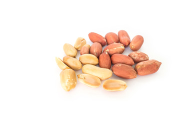 peanut pile on white background