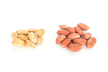 peanut pile on white background