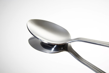 close up of silver spoon