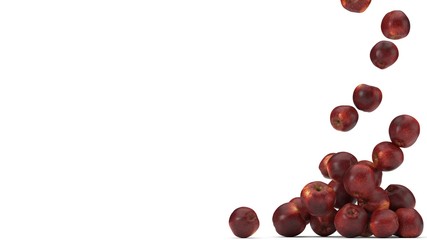 free falling apples. realistic 3d illustration