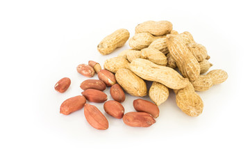 peanut pile on white background
