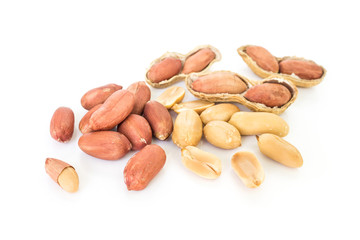 peanut pile on white background