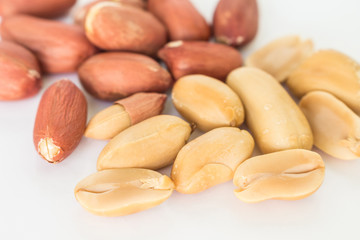 peanut pile on white background
