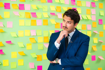 Businessman with many business priorities